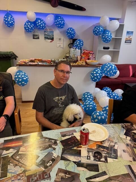 Dog on lap